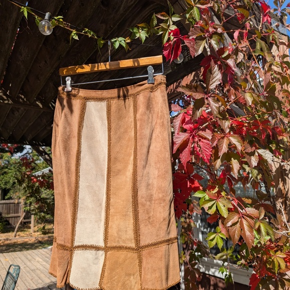 Y2K genuine leather striped Express skirt - Picture 3 of 8